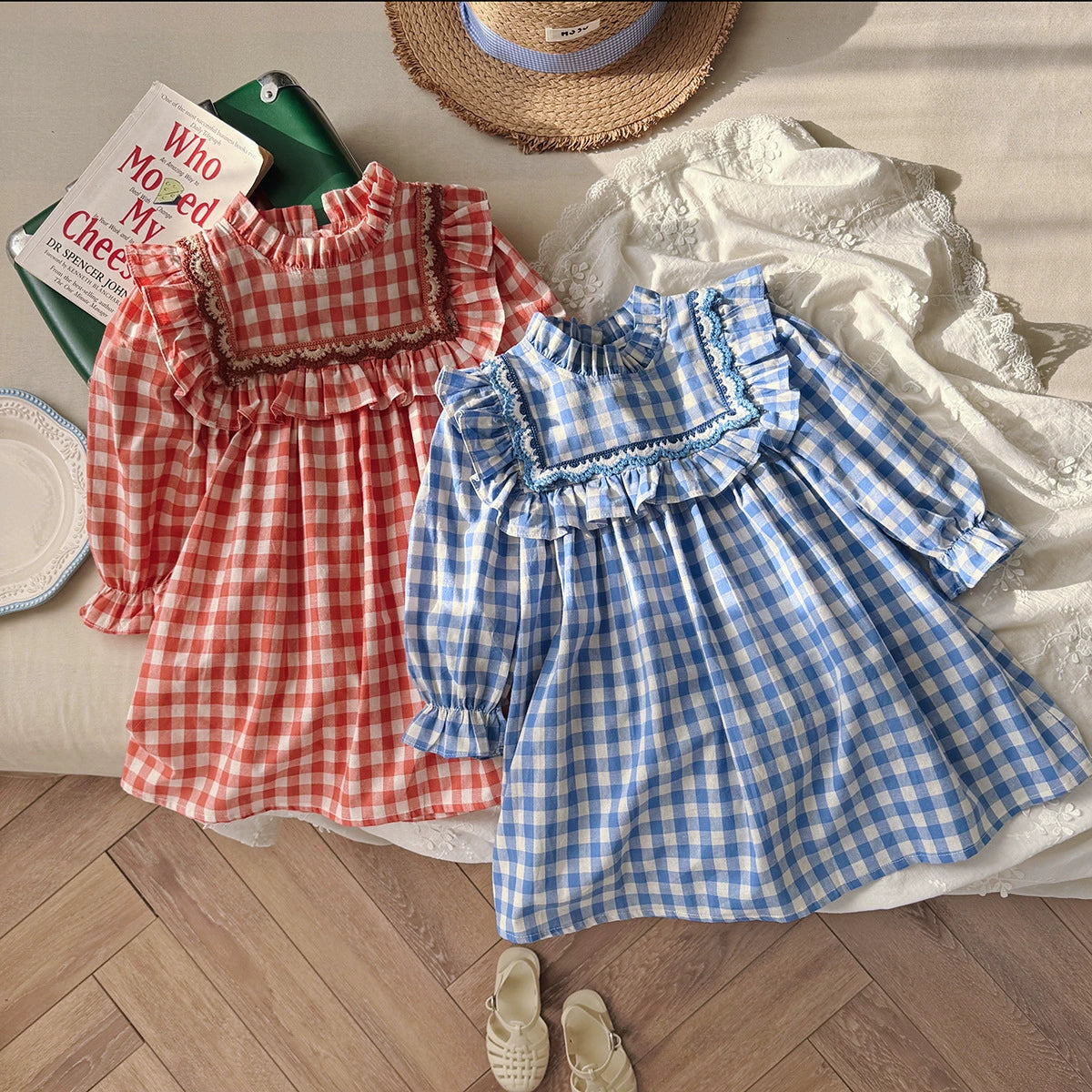 Children's Plaid Collar Dress