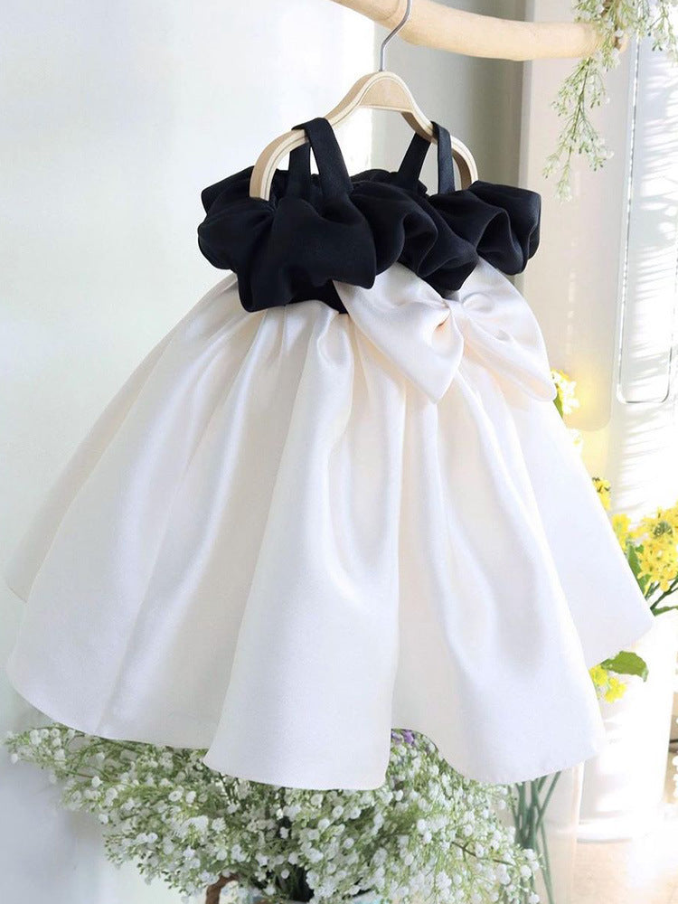 Vestido de fiesta blanco y negro
