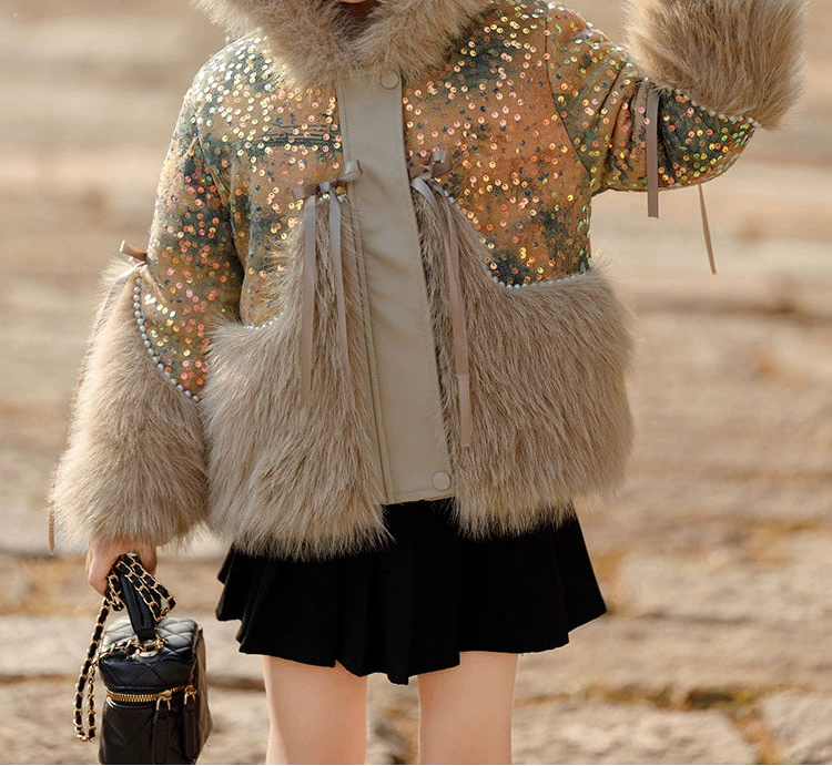 Girls' Glitter Bunny Coat