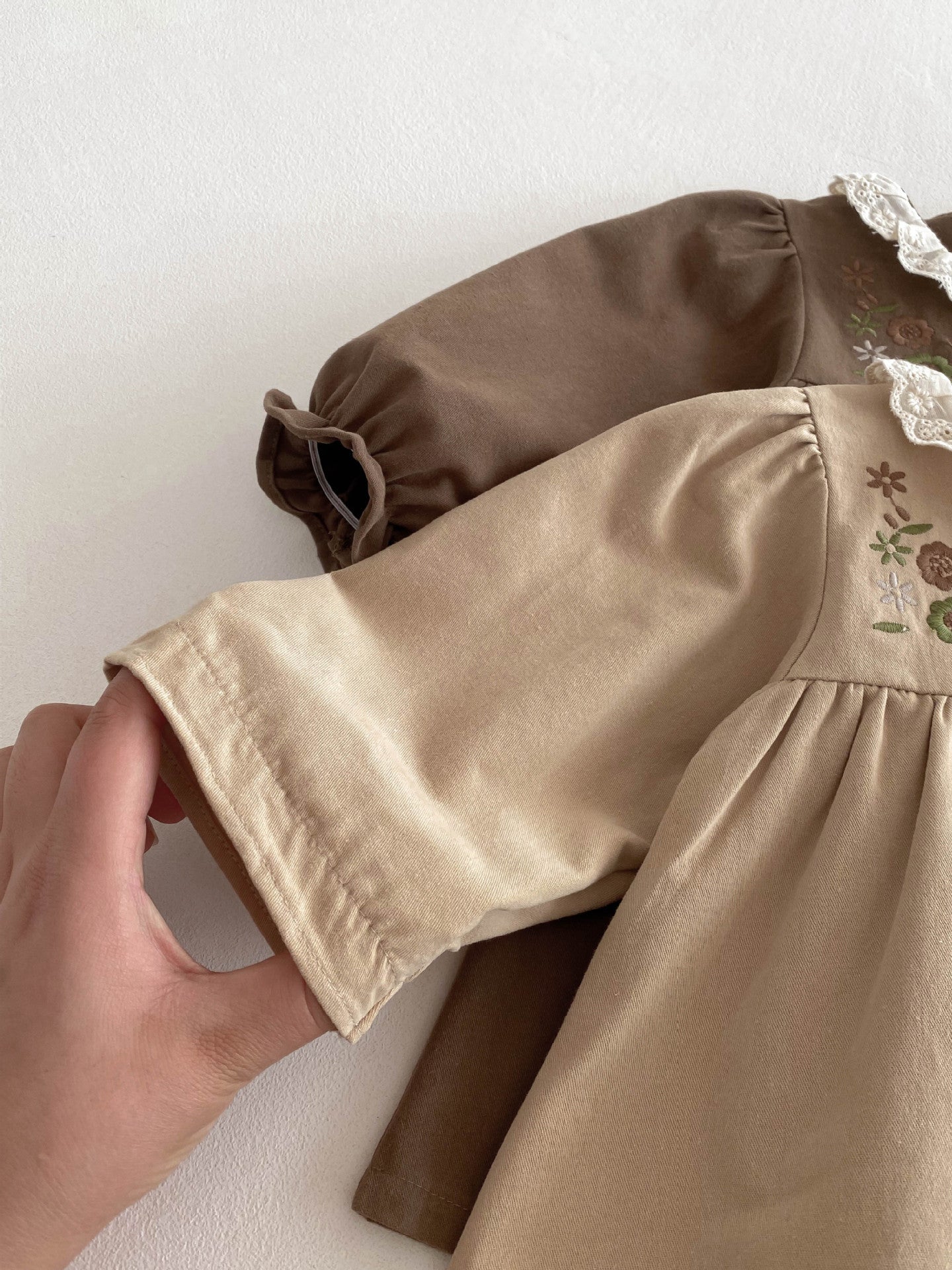 Embroidered Children's Dress with Little Flowers