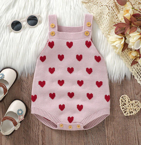 Children's Knitted Hearts Bodysuit