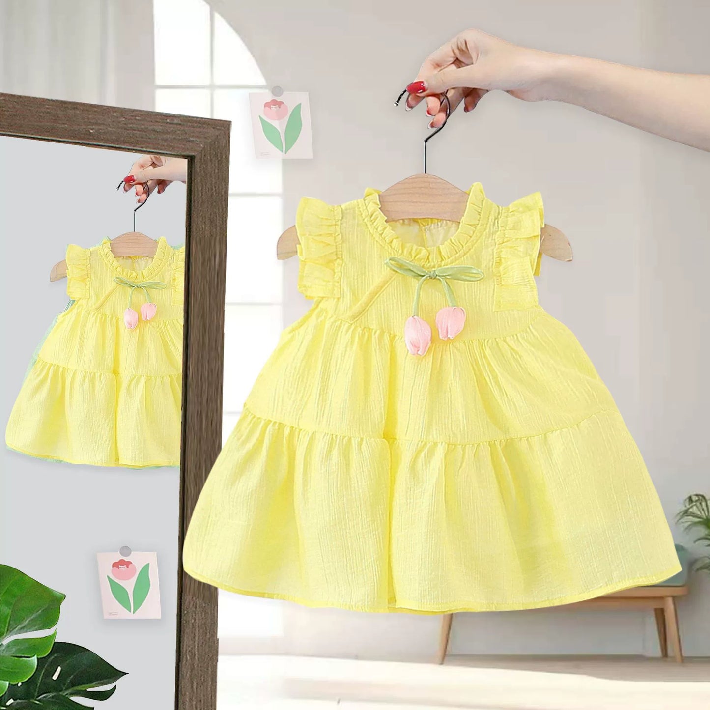 Children's Summer Dress with Little Flowers