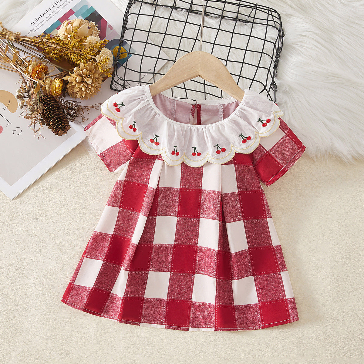 Children's Cherry Plaid Dress