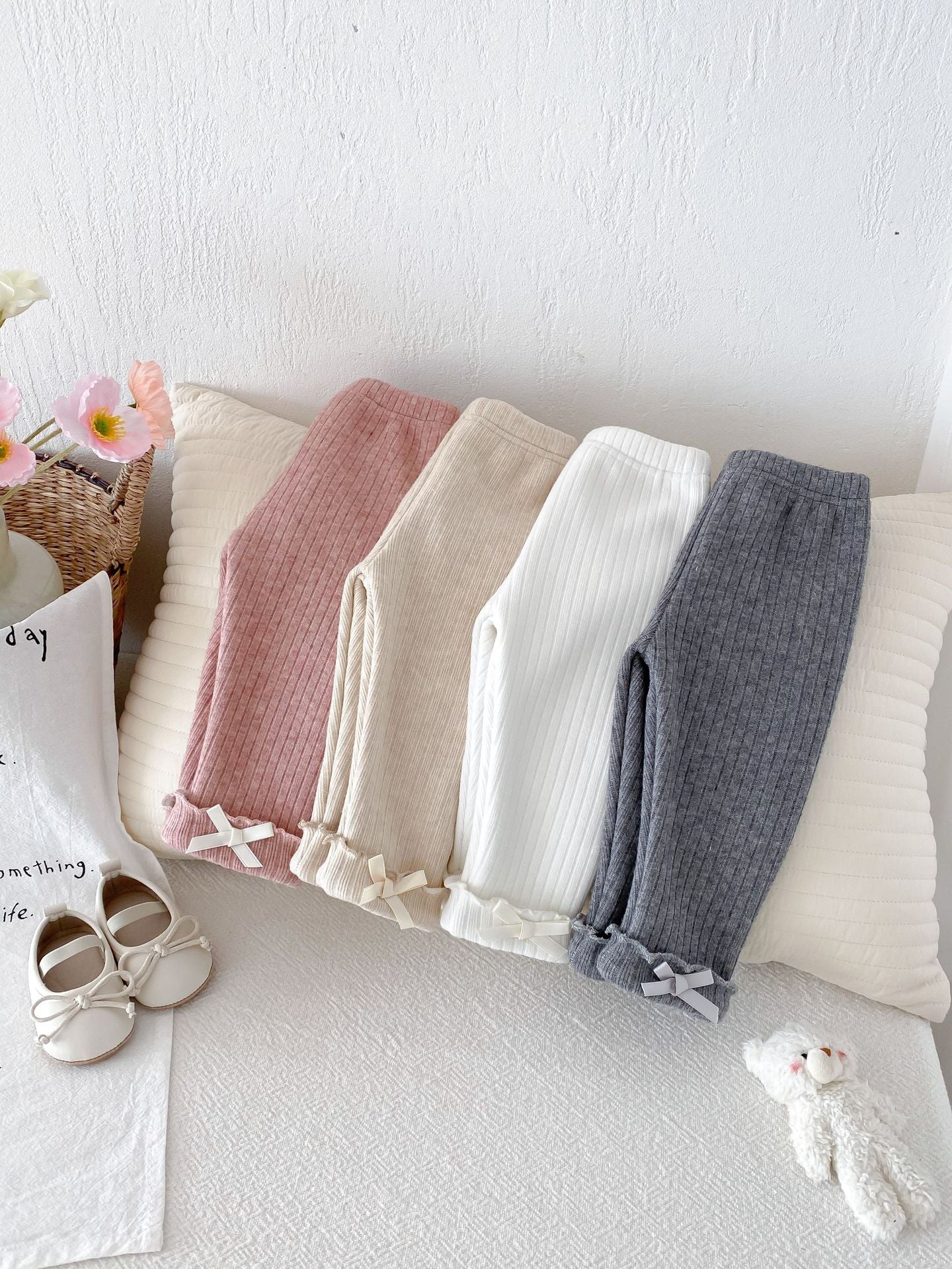 Girls' Lined Pants with Bows