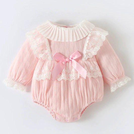 Children's Bodysuit with Lace and Bow