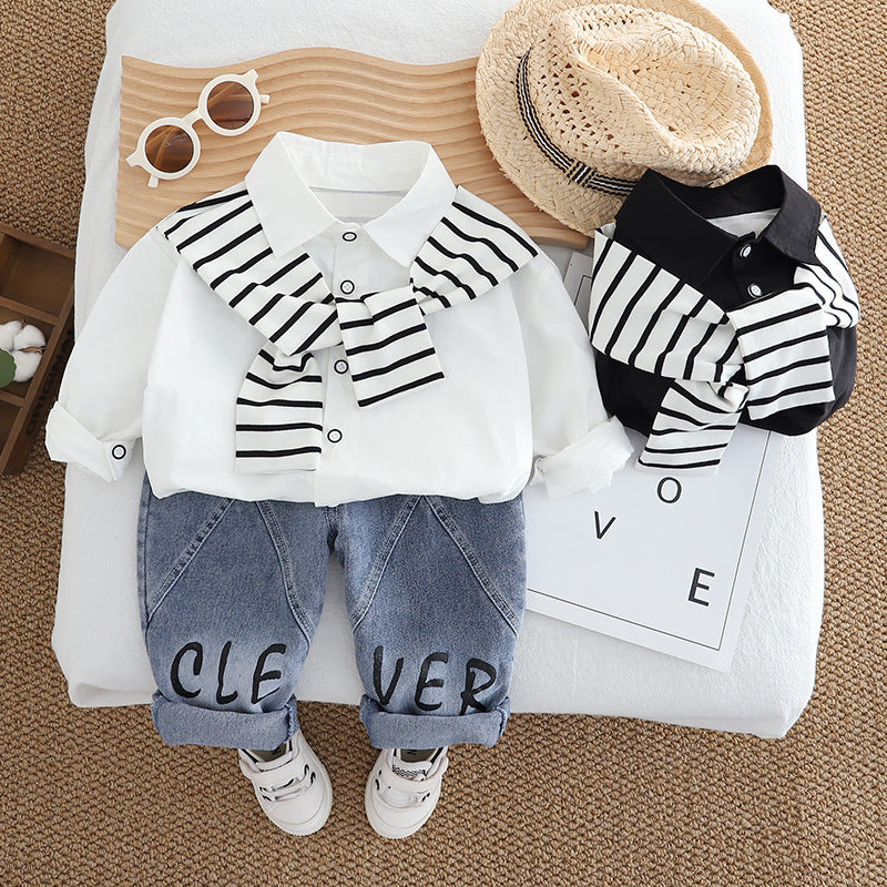 Men's Children's Set Stripes and Jeans