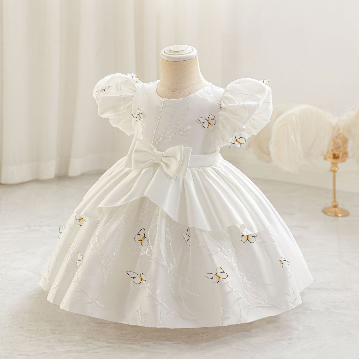 Children's Party Dress with Butterfly Bow