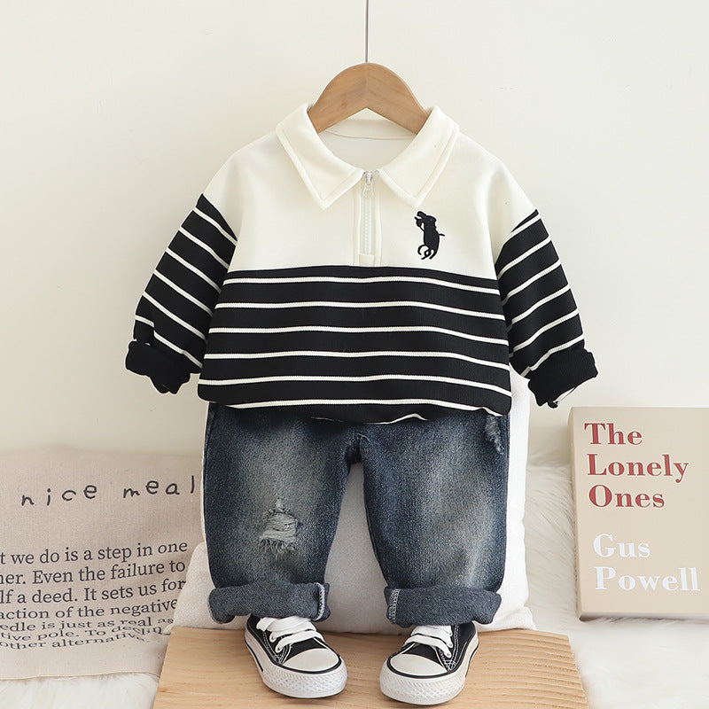 Children's Set Men's Jeans and Stripes