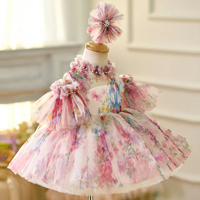 Pink Floral Children's Party Dress