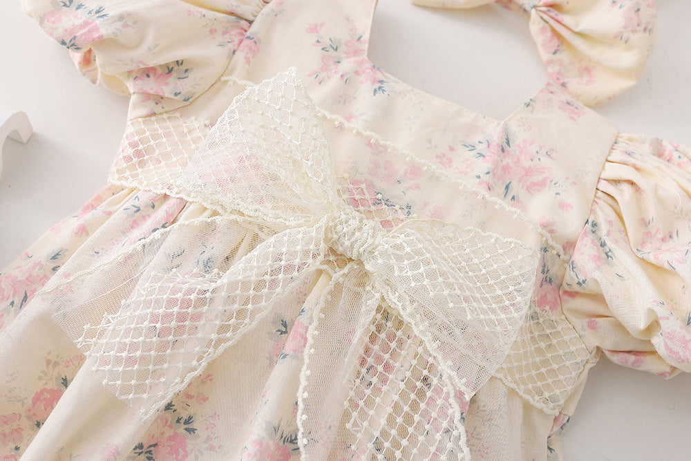 Children's Dress with Flower Bow