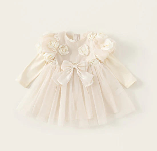 Children's Dress with Flowers and Bow