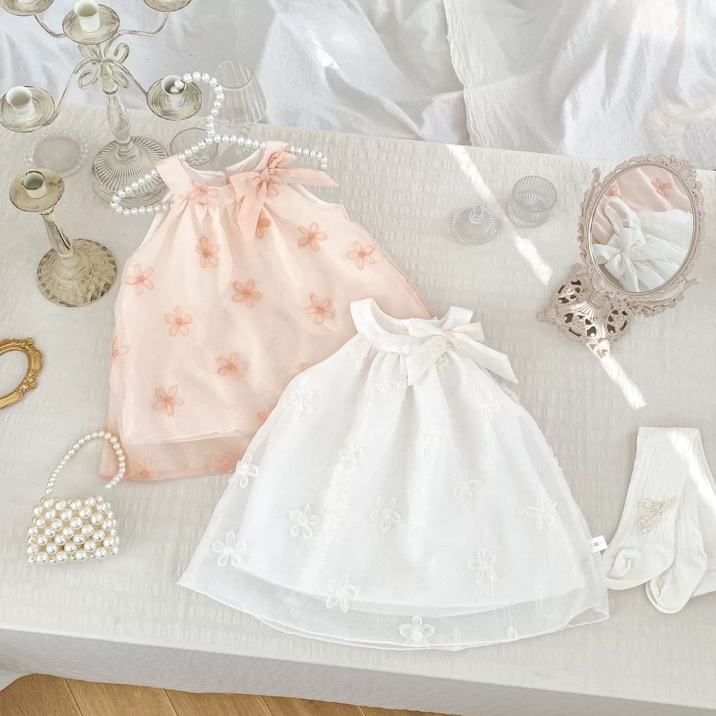 Children's Tulle Dress with Little Flowers
