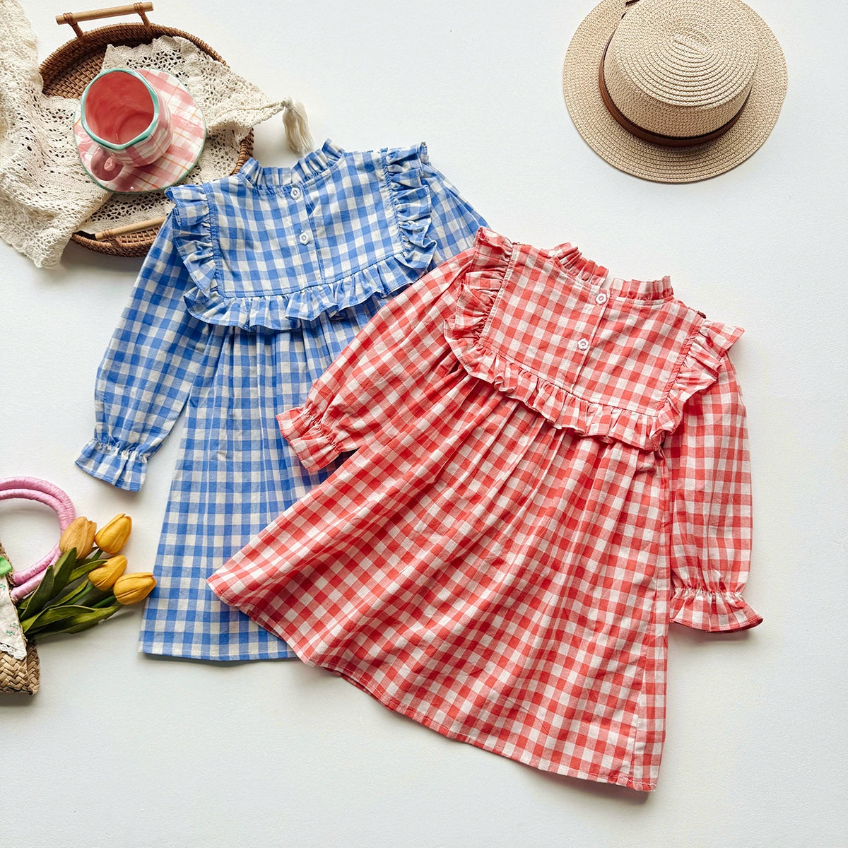 Children's Plaid Collar Dress