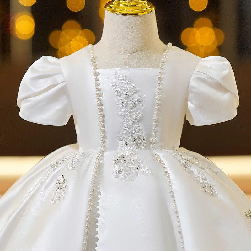 Luxury White Pearl Children's Dress