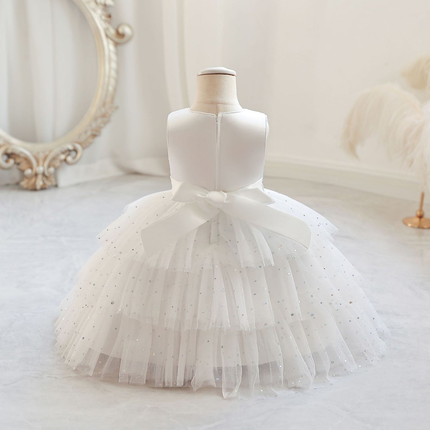 Shiny Tulle Layered Party Dress