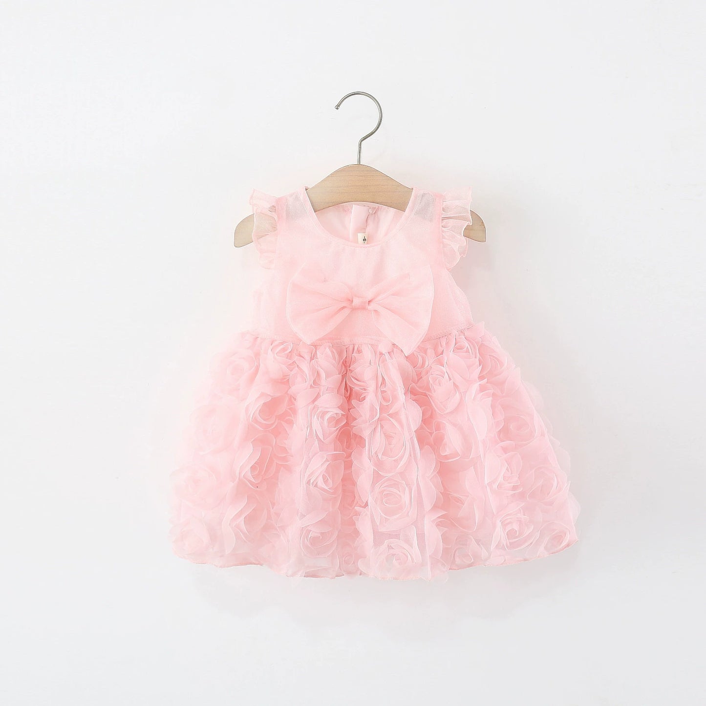 Children's Party Dress with Flowers and Bow