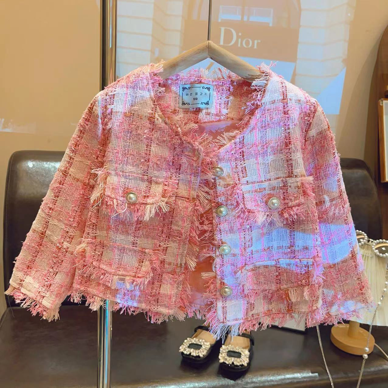 Girls' Tweed Buttoned Coat