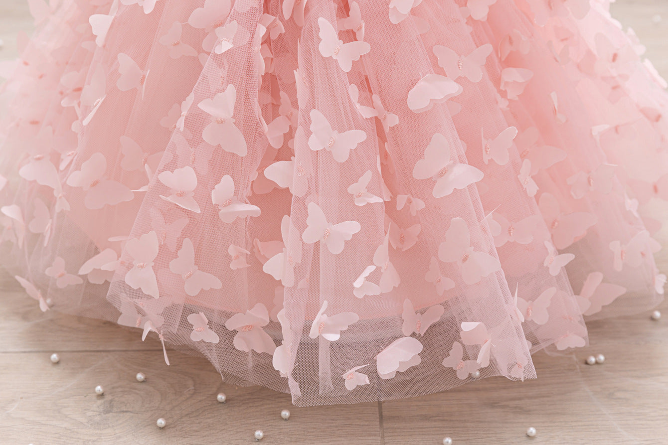 Children's Party Dress with Butterflies and Bows