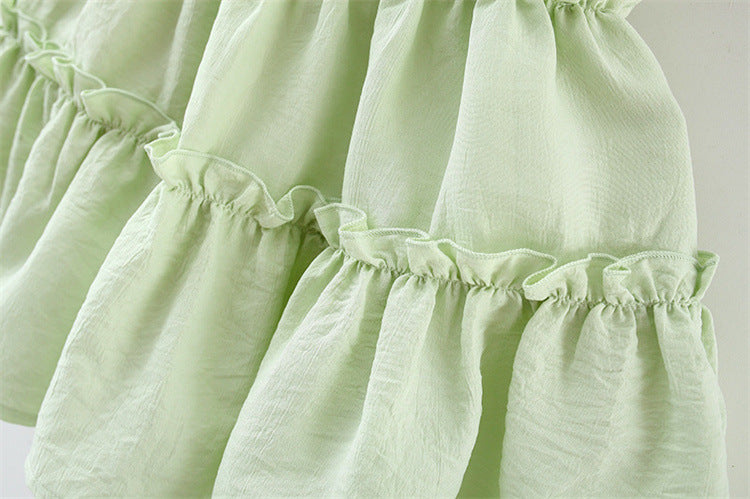 Children's Dress with Lace Collar Layers