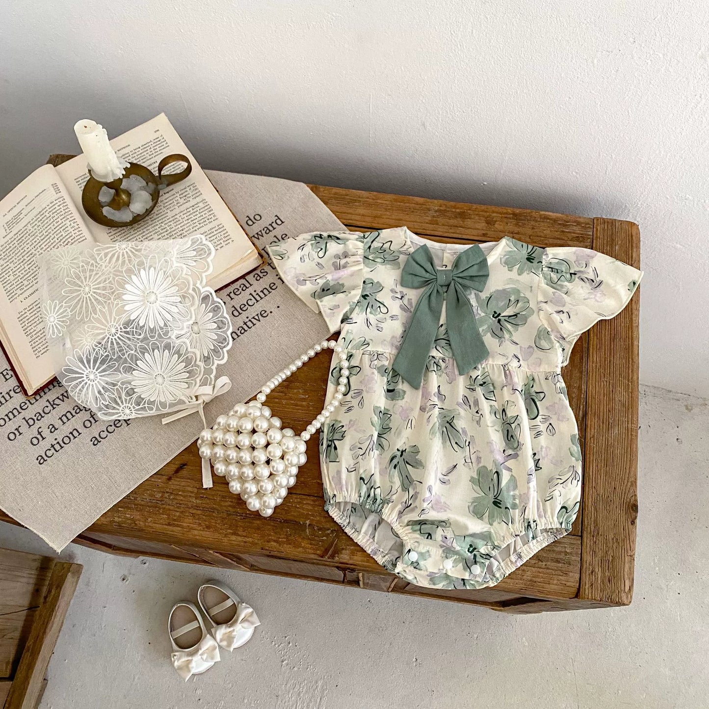 Floral Bow Girl's Bodysuit