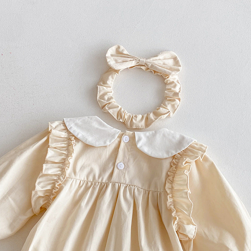 Body/ Beige Children's Dress with Little Flowers