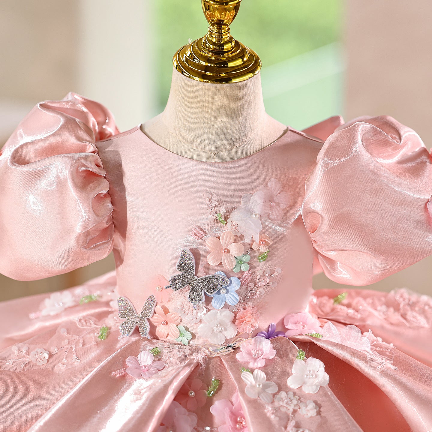 Pink Floral Party Dress for Girls