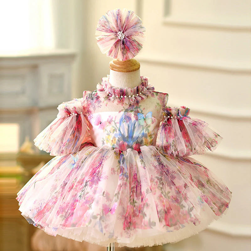 Pink Floral Children's Party Dress