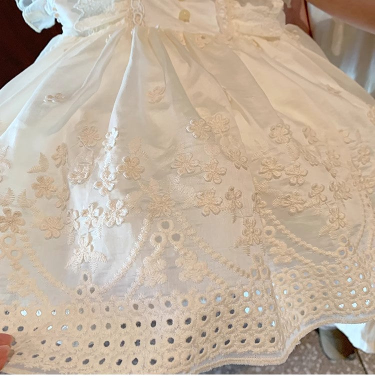 Girls' Eyelet Dress with Bow