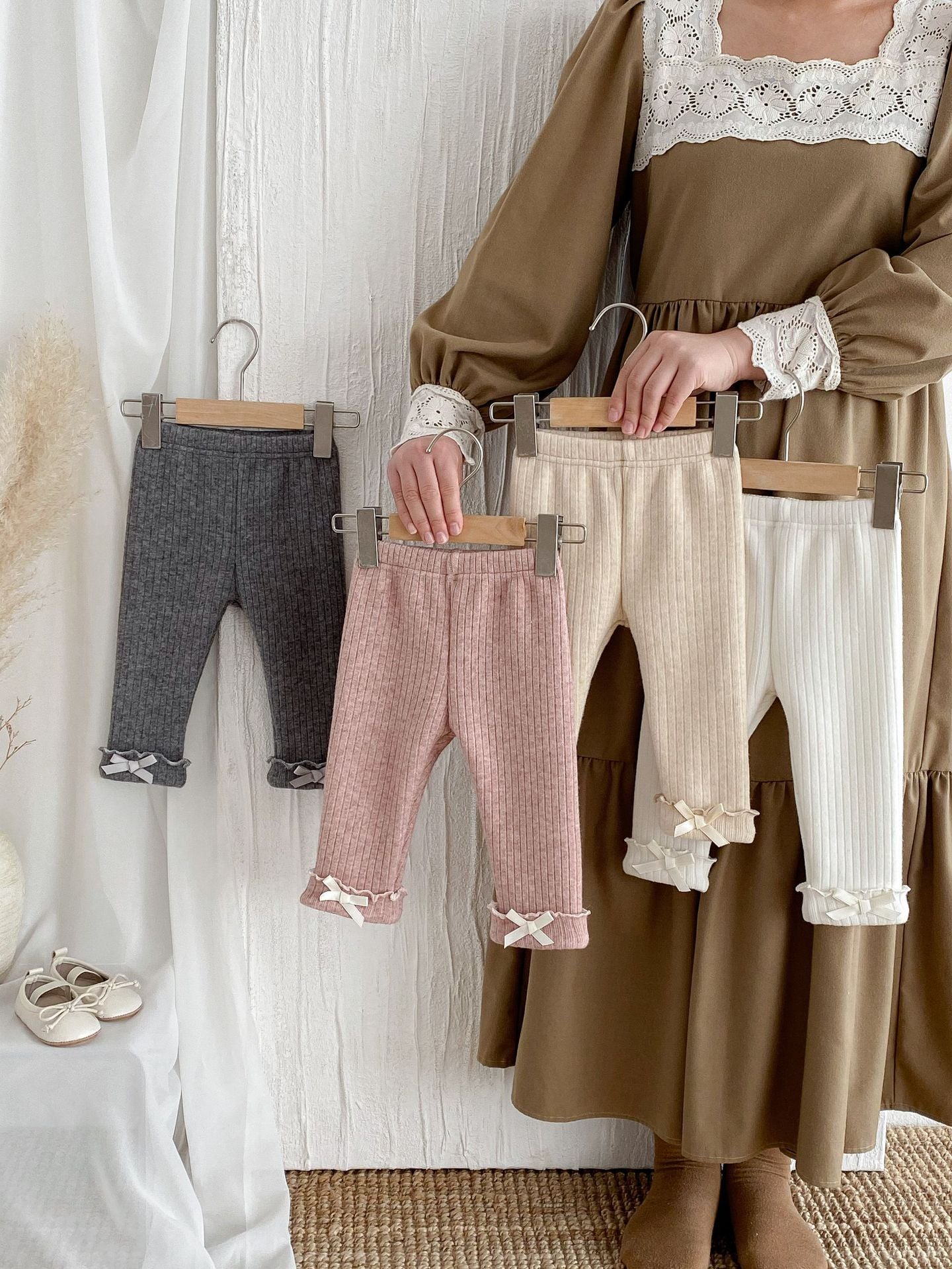Girls' Lined Pants with Bows