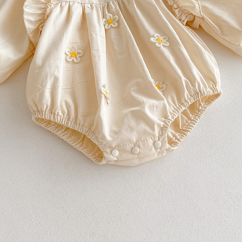 Body/ Beige Children's Dress with Little Flowers