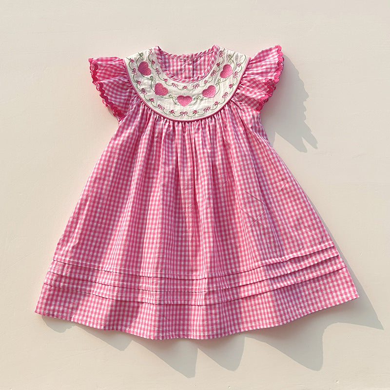 Children's Dress with Hearts Collar