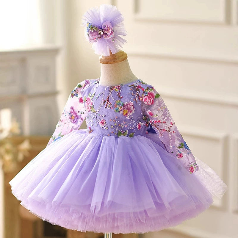 Elegant Sparkly Purple Party Dress for Girls