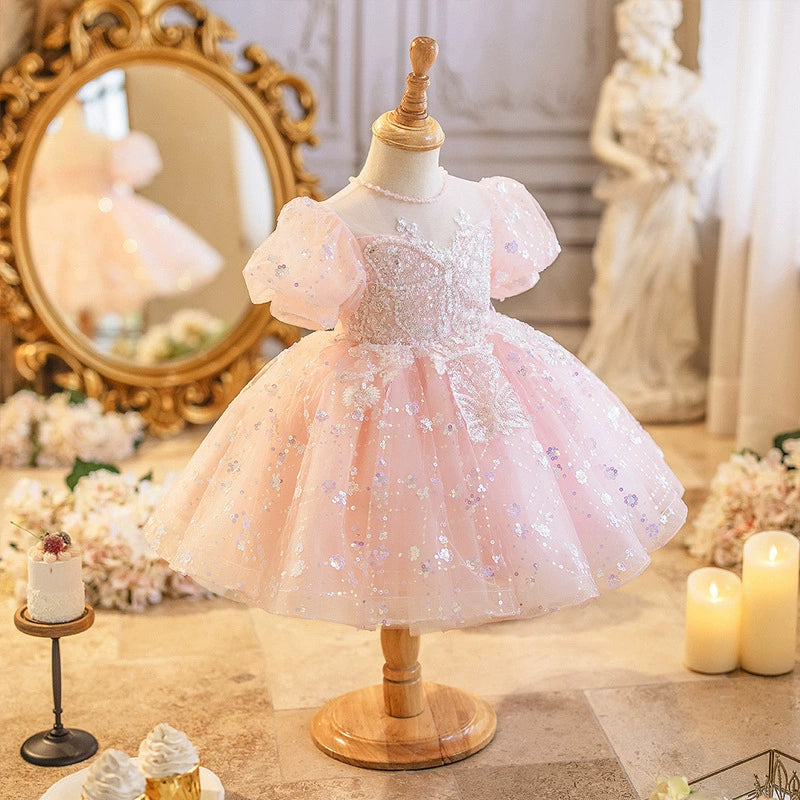 Children's Butterfly Sequin Party Dress