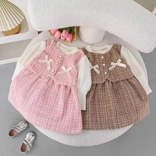 Children's Tweed Dress with Bows