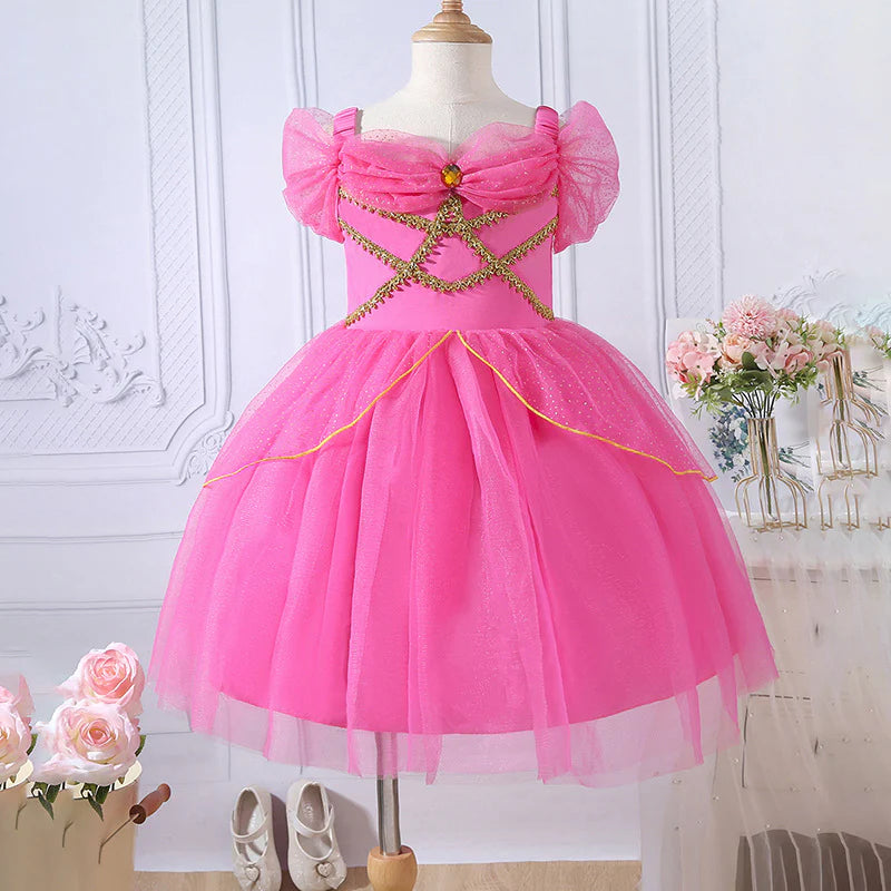 Vestido infantil de princesa brillante