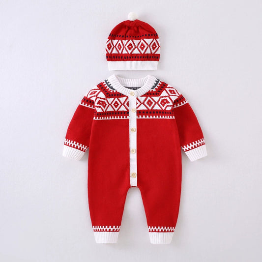 Baby Boys’ Knit Winter Romper
