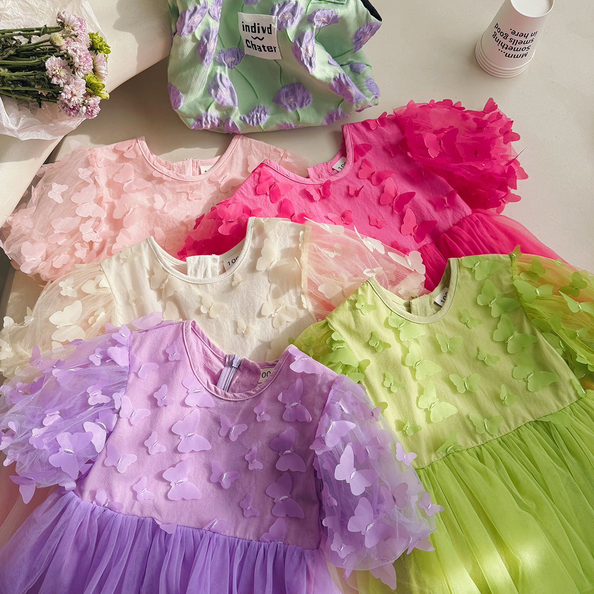 Children's Tulle Dress with Butterflies
