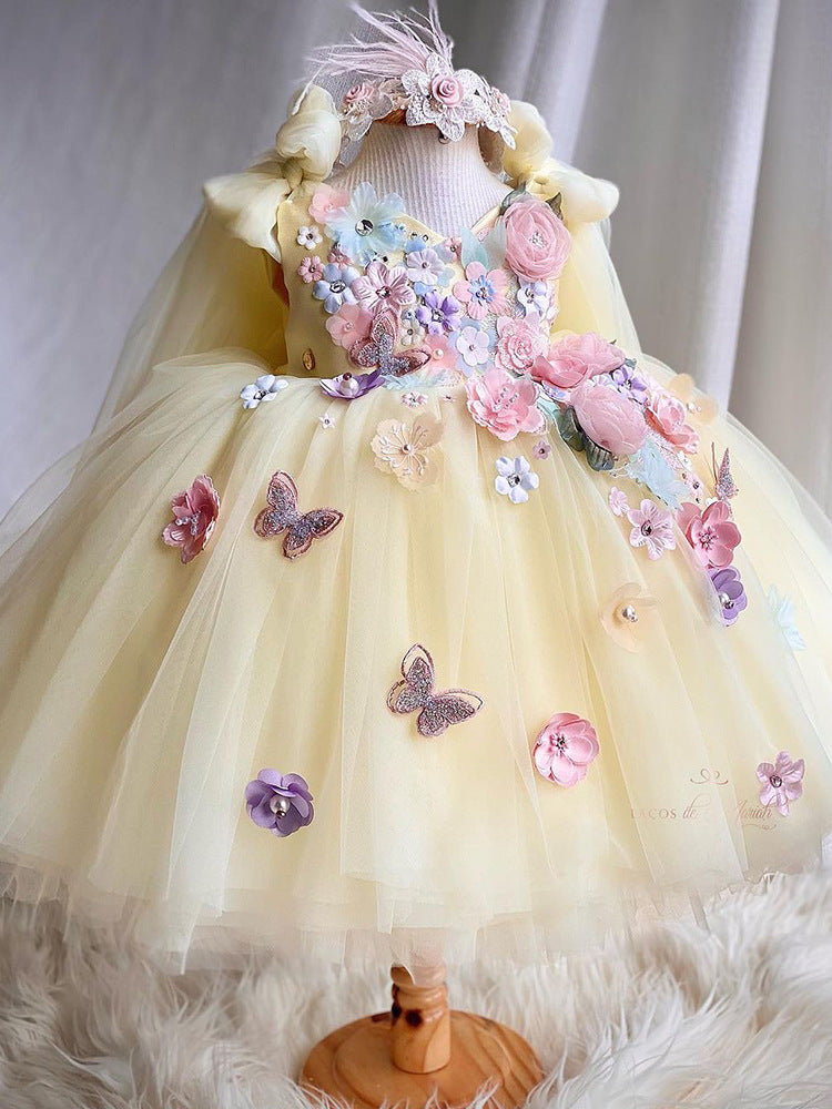 Enchanted Garden Green Children's Party Dress