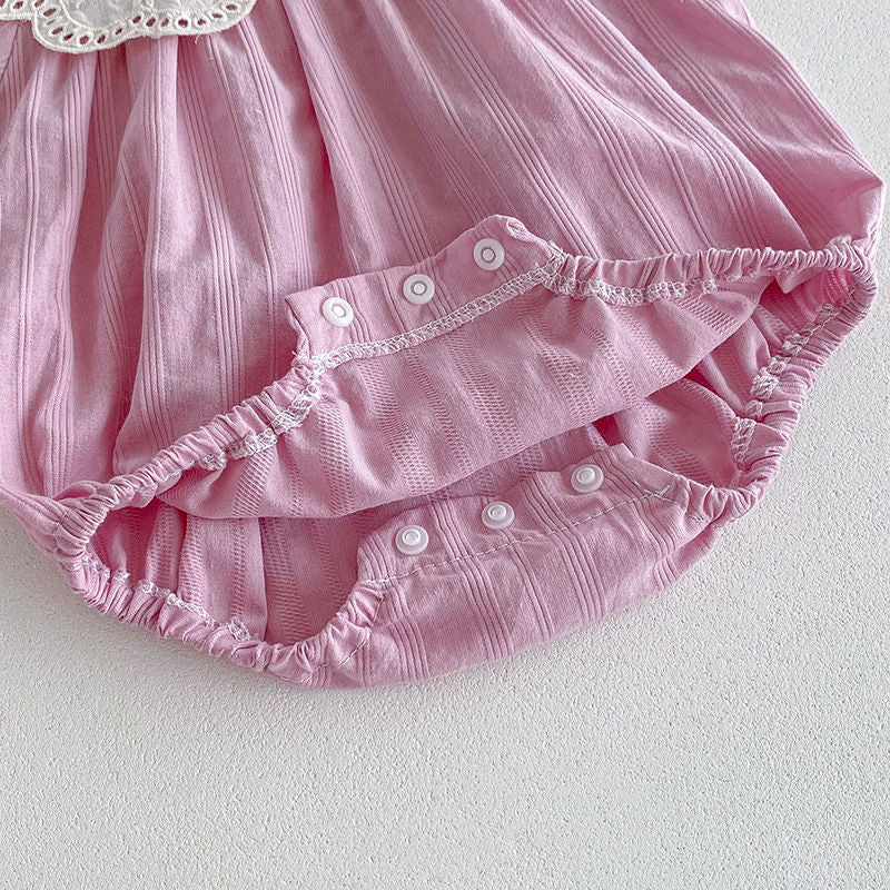 Body/ Pink Dress with Lace for Children