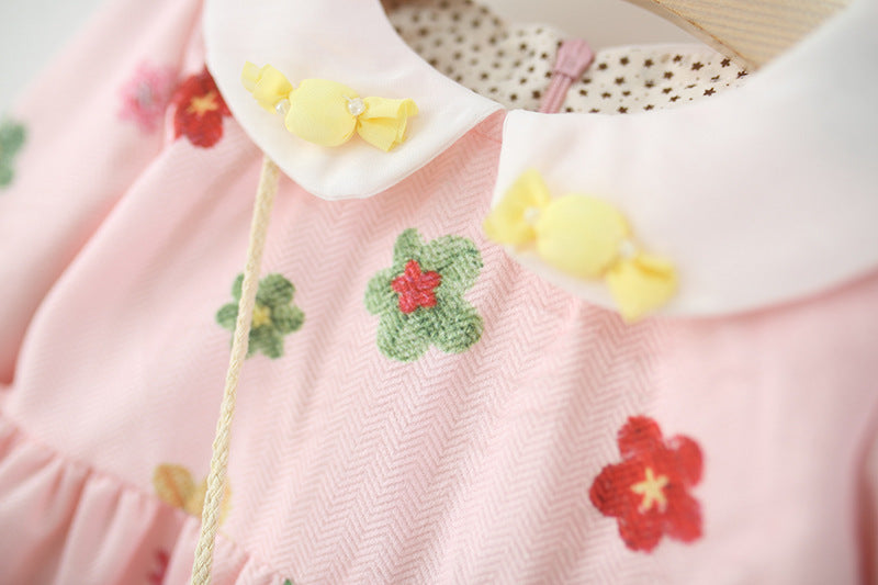 Children's Floral Dress with Long Sleeves