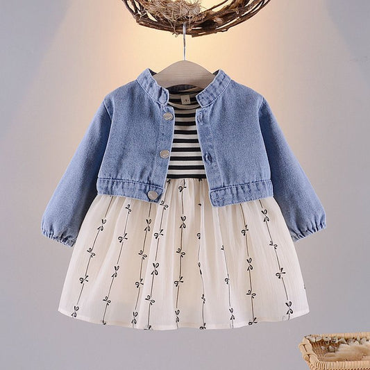Children's Dress with Bows and Jacket