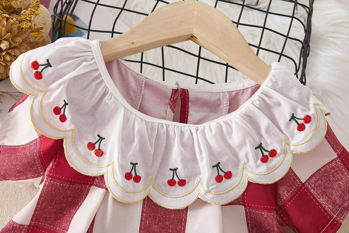 Children's Cherry Plaid Dress