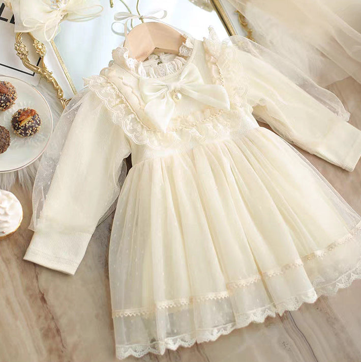 Children's Lace Bow Dress