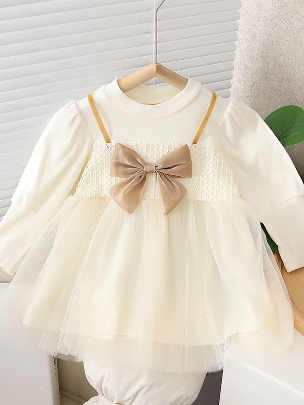 Children's Dress with Bow and Tulle