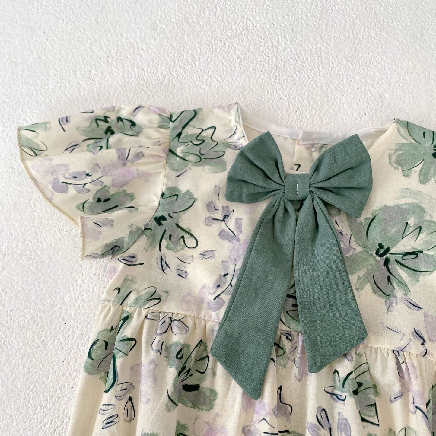 Floral Bow Girl's Bodysuit