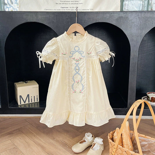 Children's Dress with Lace and Flowers