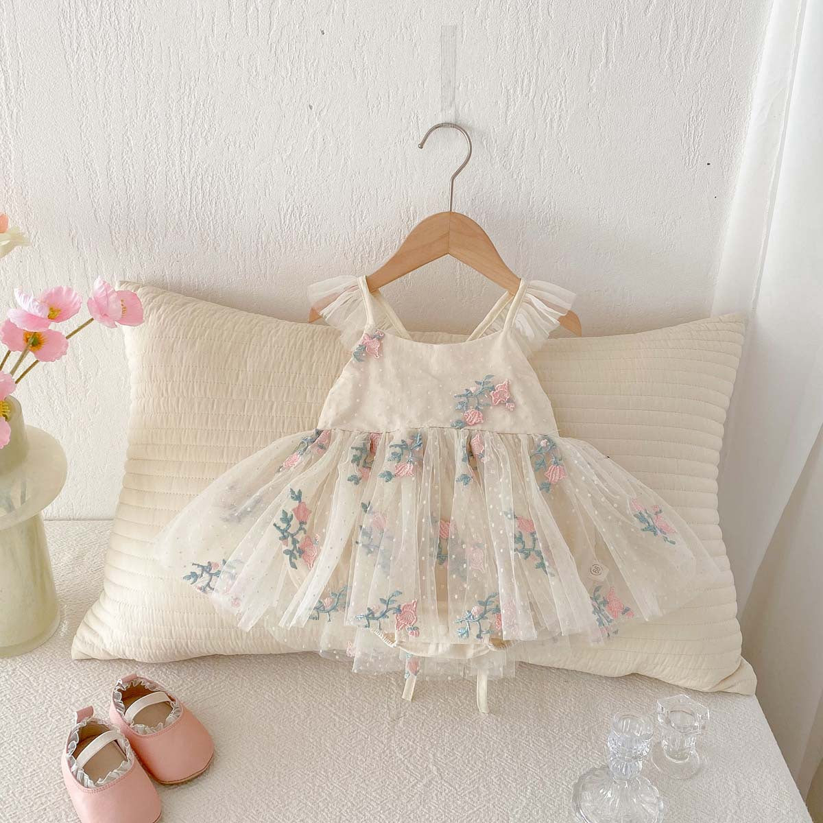 Body de tul floral para mujer