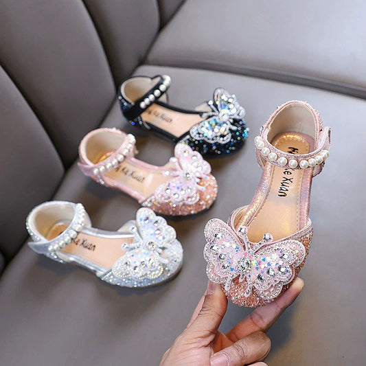 Girls' Butterfly Rhinestone Shoes
