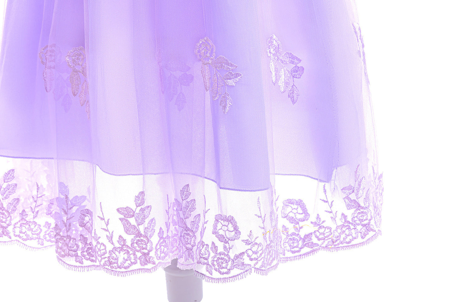 Children's Party Dress, Purple with Flowers