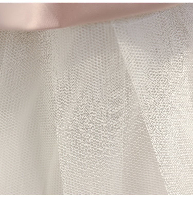 Delicate Pearl Bow Party Dress